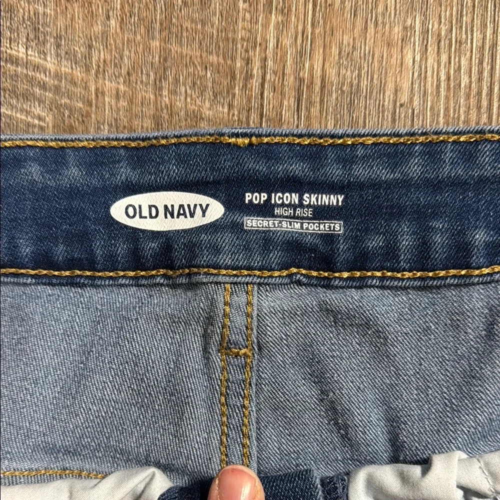 Old Navy Women's Dark Blue Pop Icon High Rise Skinny Jeans - Picture 2 of 6